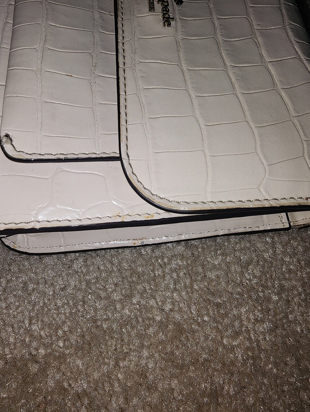 Kate Spade Shoulder Bag Croc-Embossed Chain-Cream $13 GOOD - Picture 14 of 15